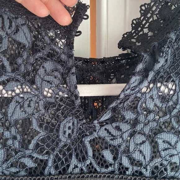 Zara blue and black lace dress Sz M - Picture 11 of 15